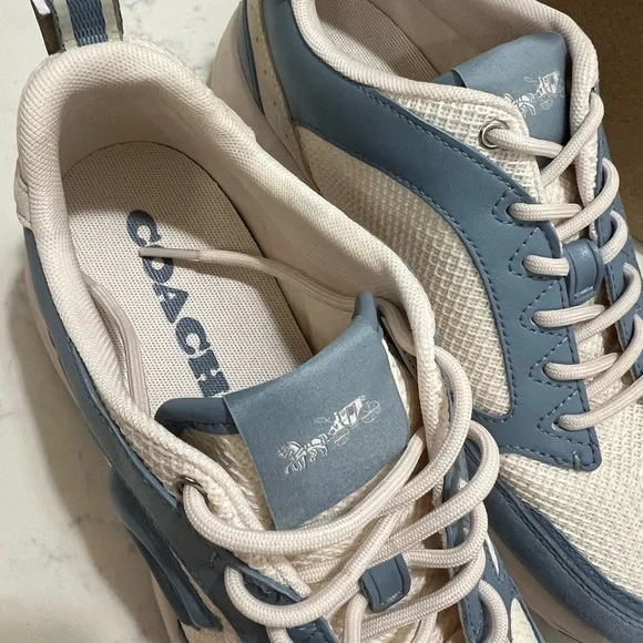Coach Women's Blue and White Sneakers - Picture 4 of 14